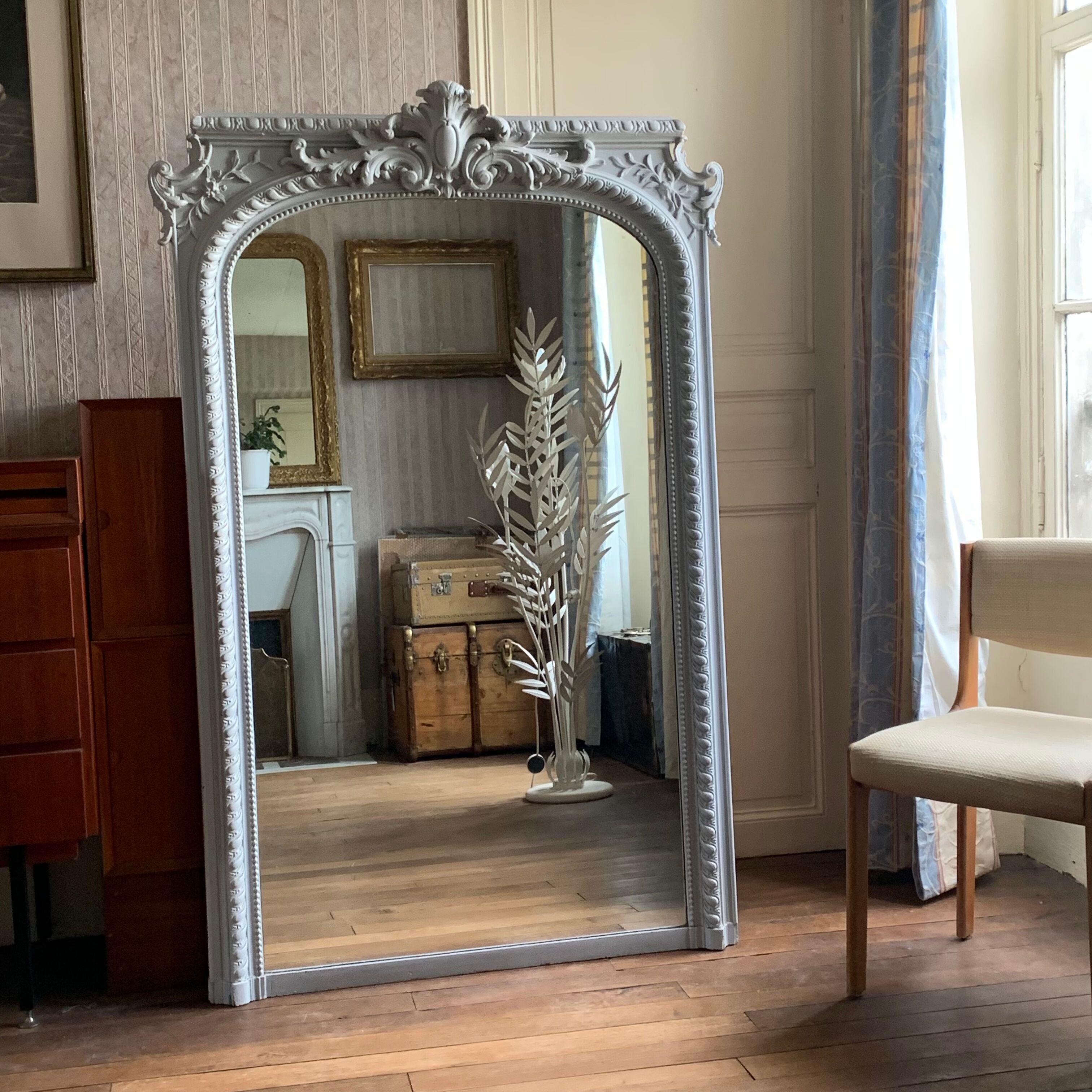 Mirror fireplace trumeau antique, 161x102 cm