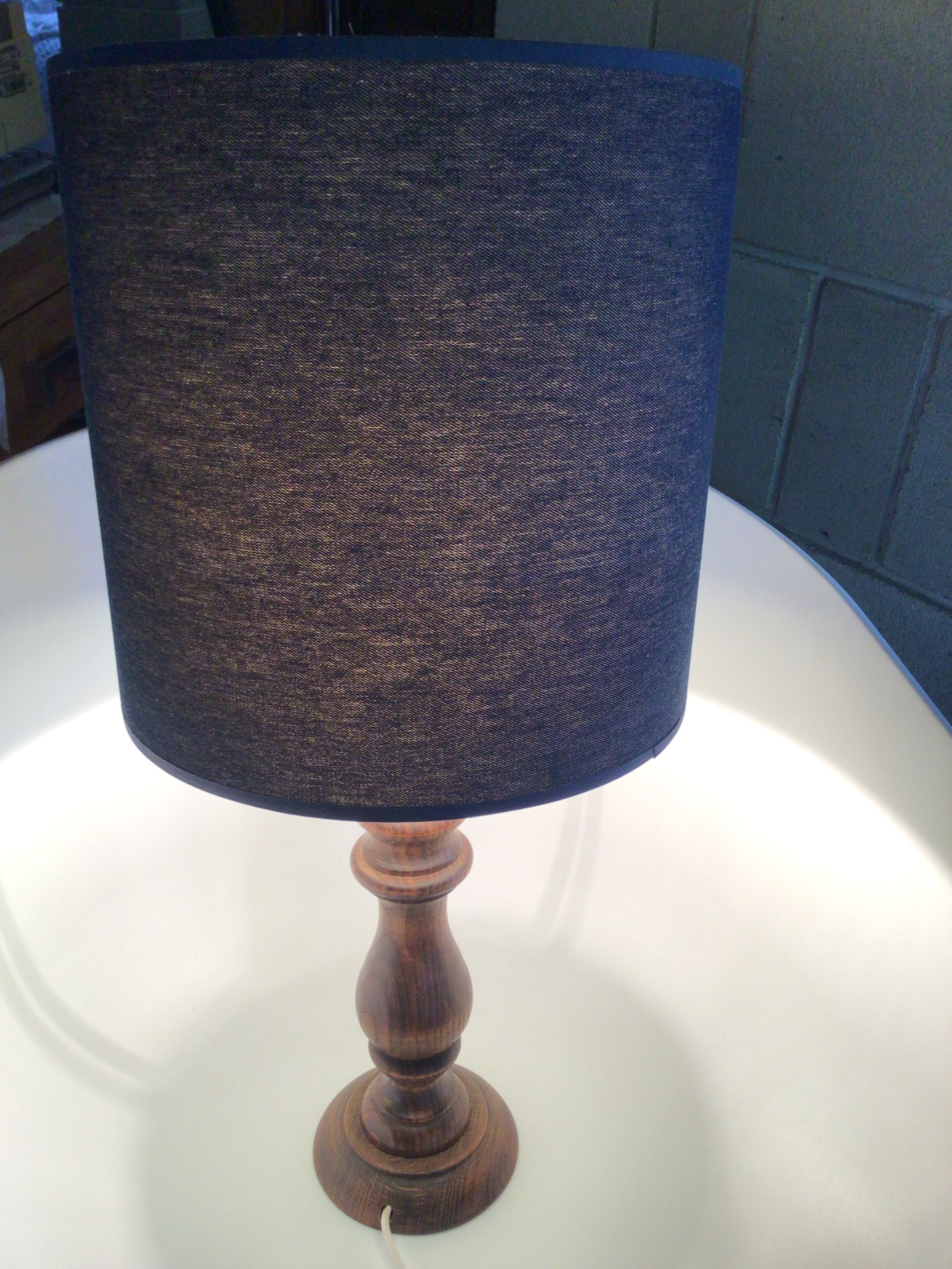 Solid wood lamp lampshade denim