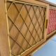Antique French vintage 50s design wooden and rattan sideboard