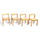 Set of 4 vintage chairs in solid ash and cane