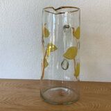 Carafe années 1950-6o dorure et citron émaillé verrerie de monaco