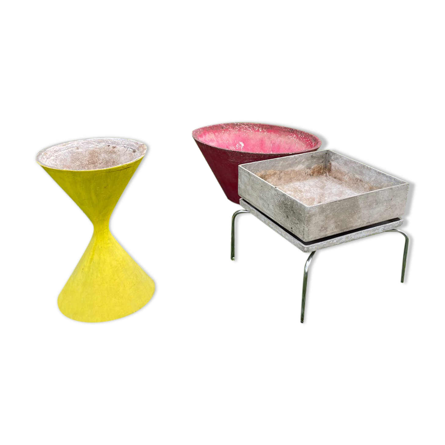 Set of 3 planters in fiber cement Willy Guhl