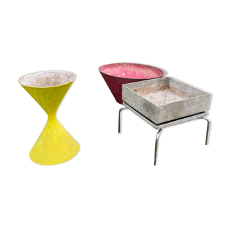 Lot de 3 jardinières en fibrociment Willy Guhl