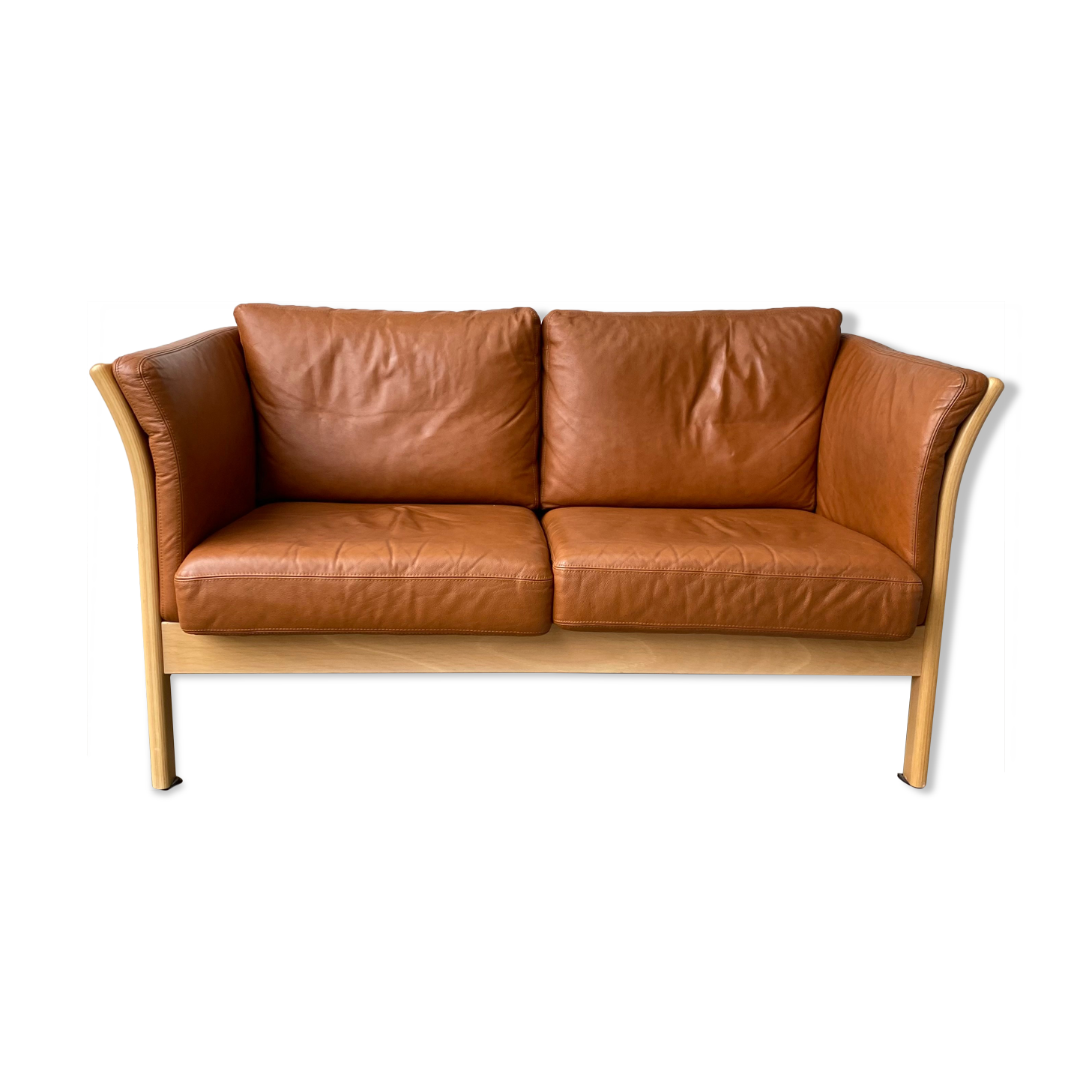 Sofa 2 seater Danish by Mogens Hansen- Cognac Leather