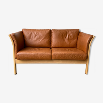 Sofa 2 seater Danish by Mogens Hansen- Cognac Leather