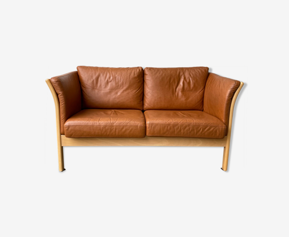 Sofa 2 seater Danish by Mogens Hansen- Cognac Leather