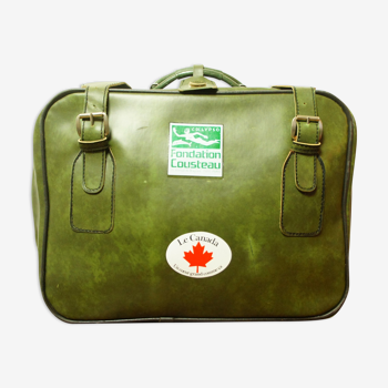 Vintage "go green" suitcase