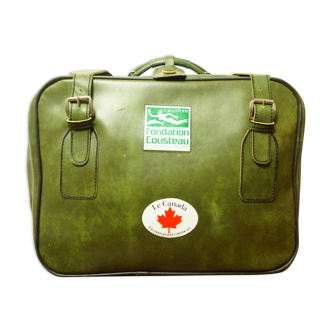 Vintage "go green" suitcase