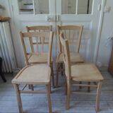 4 vintage bistro chairs in waxed beech.