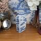 Rectangular Hue Blue Vase Vietnamese Landscape Decor 20th Century