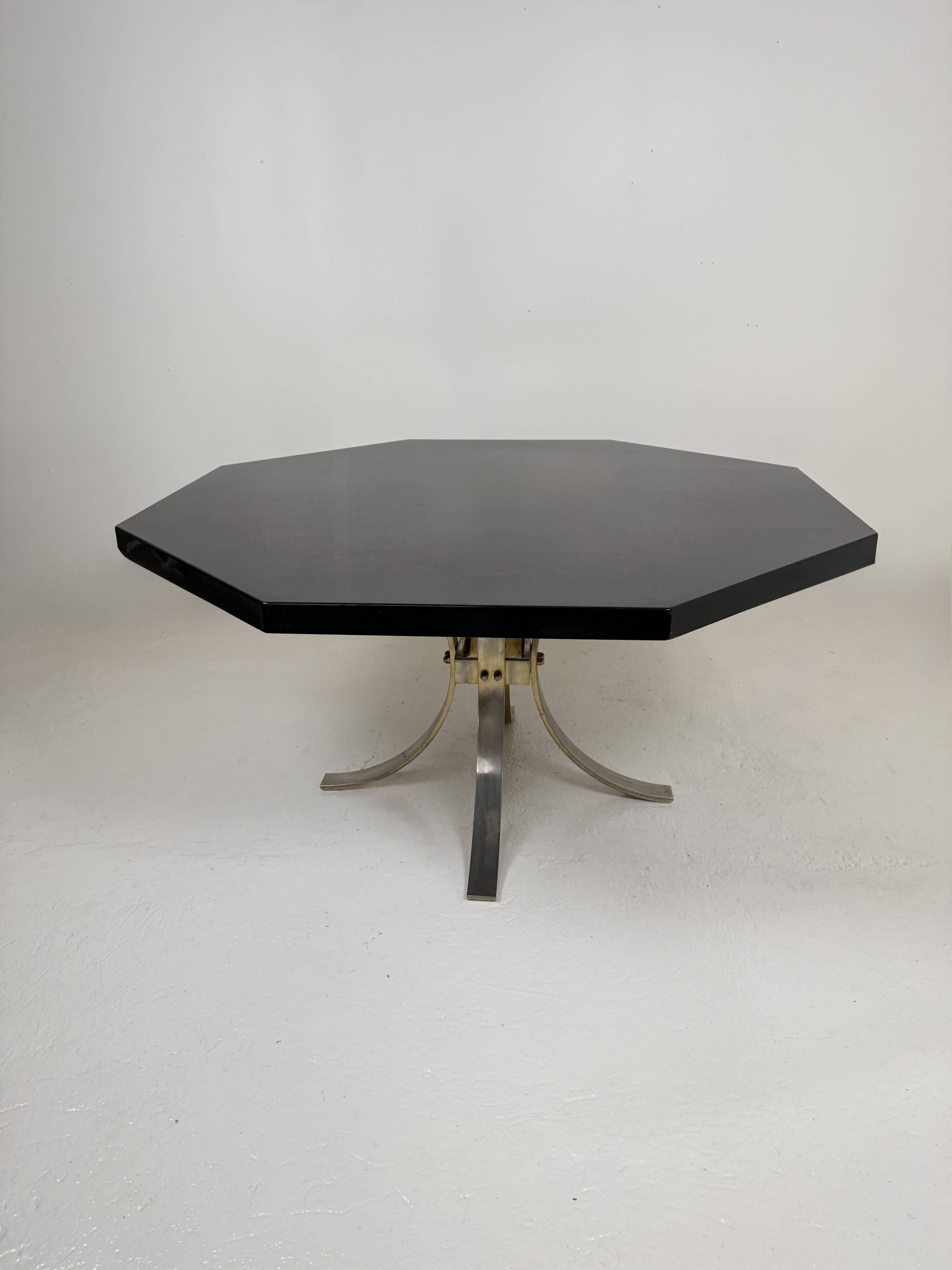 Octagonal dining table in resin, Italy 1970s