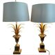 Pair of palm lamps in gilded brass – Maison Boulanger, circa 1980
