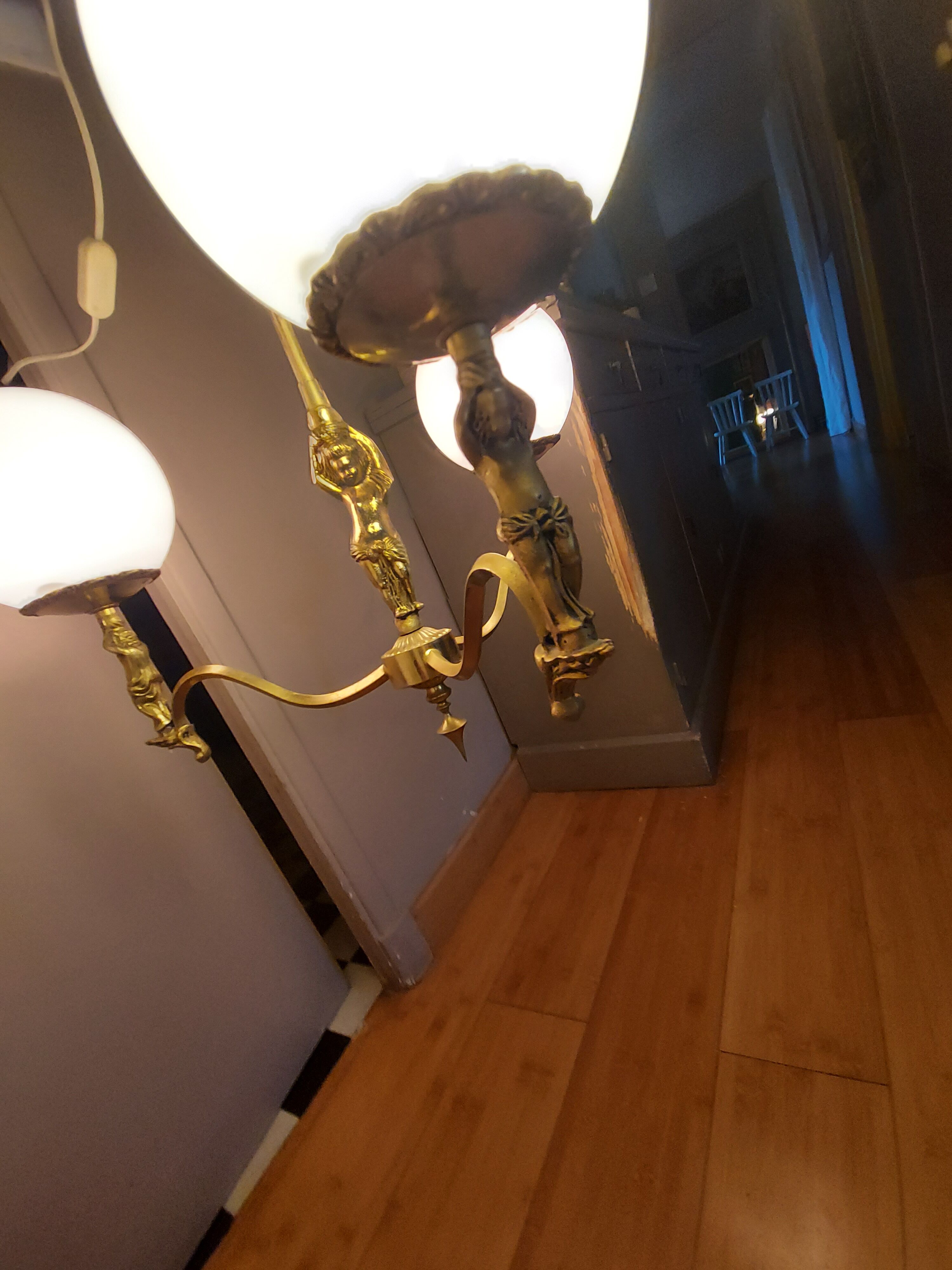 60'S vintage brass chandelier, Cherubin