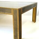 Coffee table in bronze & smoked glass 1970