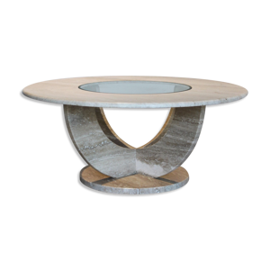 Table basse ronde travertin