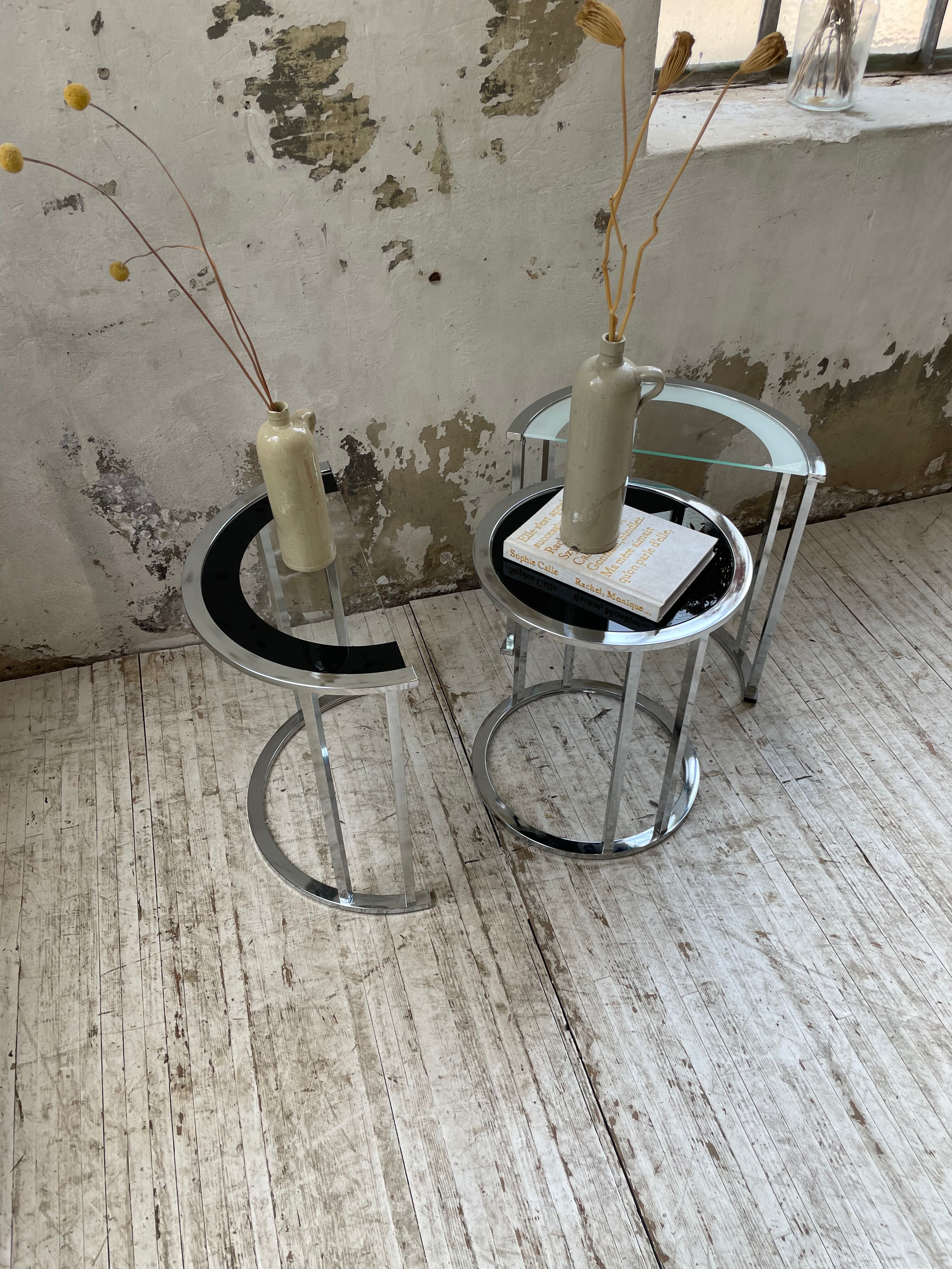 Trio of 70s chrome consoles