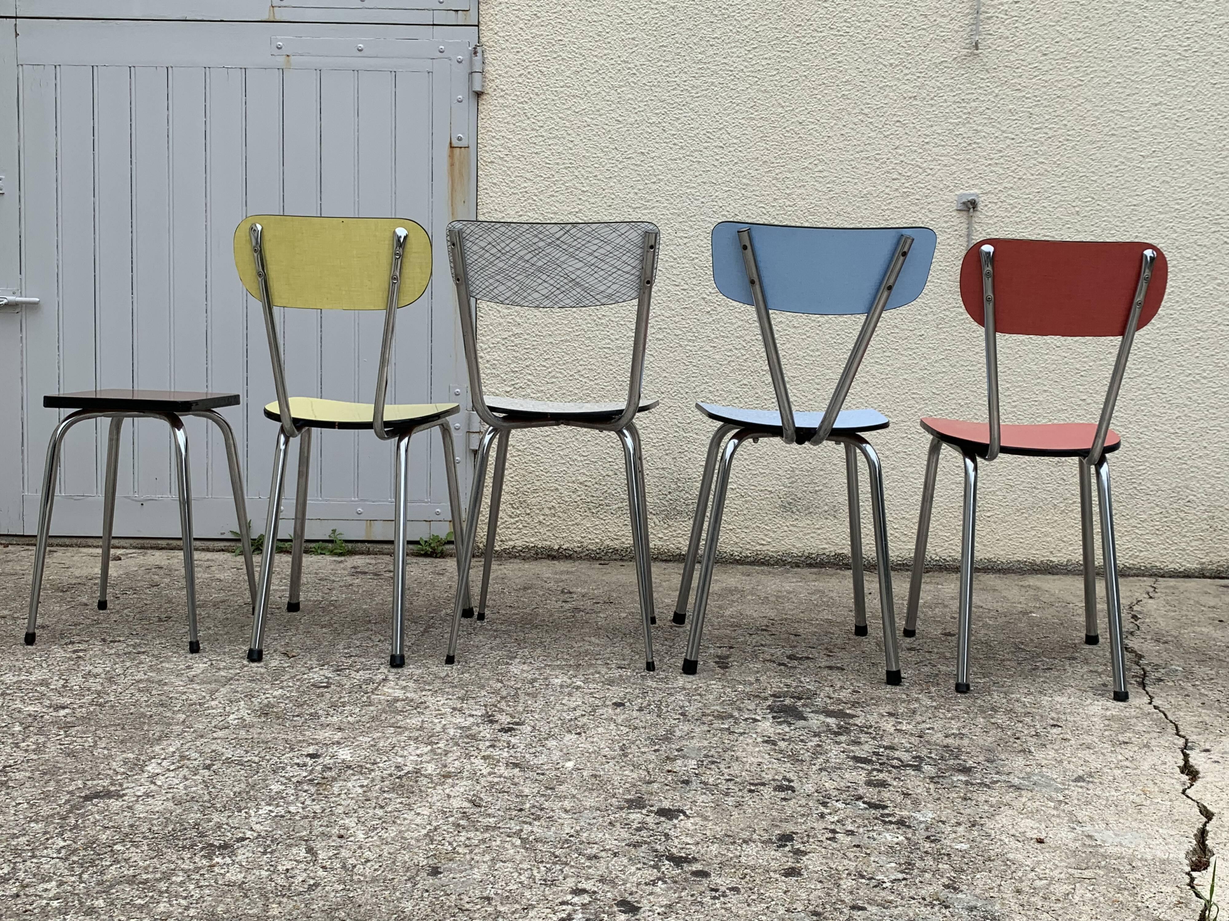 Mismatched Formica chairs