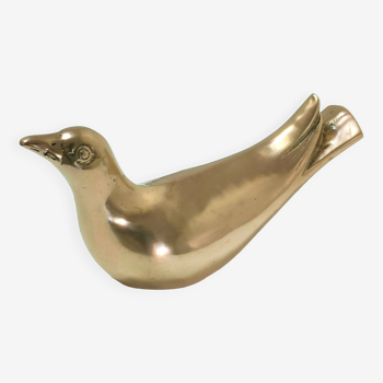 Brass dove bird 70s L. 23 cm