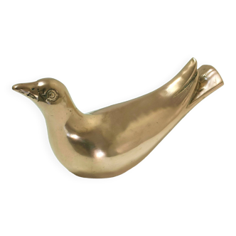 Brass dove bird 70s L. 23 cm