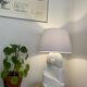 Lampe couple enlacé en céramique
