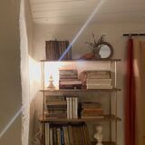 Mini ceramic lamp, braided fabric cable