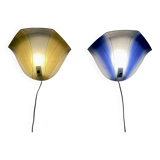 Paire d'appliques en verre Design scandinave 1950.