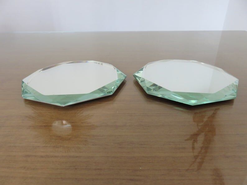 Pair of octagonal mirrors beveled 40s 50s