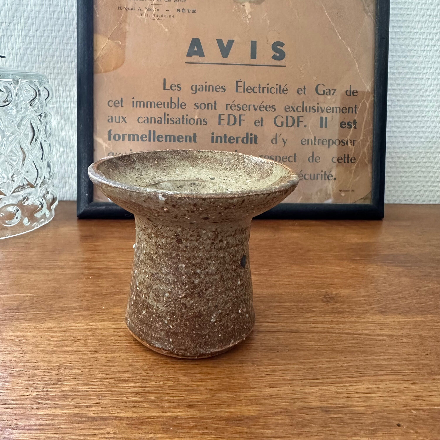 Pyrite stoneware candle holder