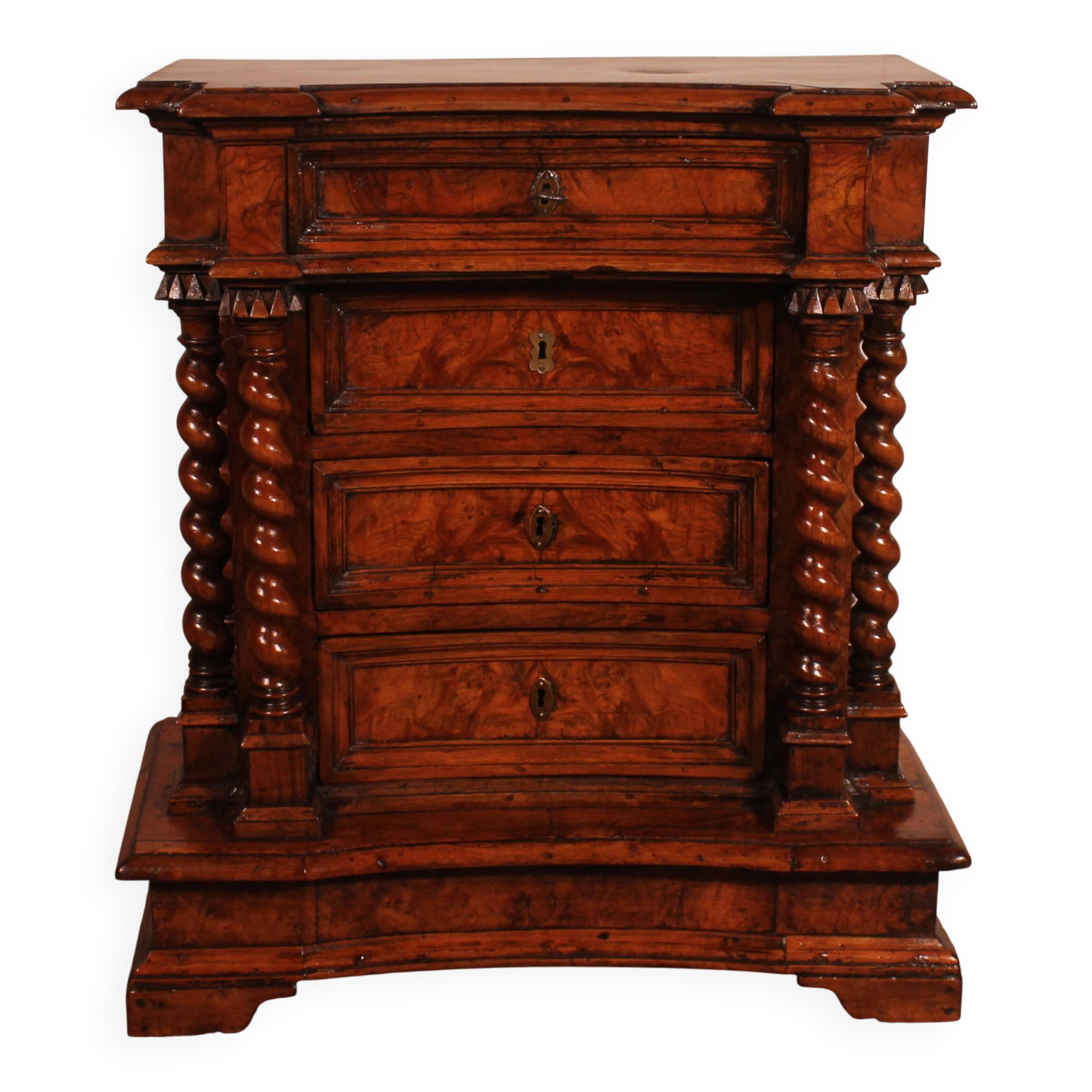 Italian Renaissance oratory in walnut and burl walnut - 17th century