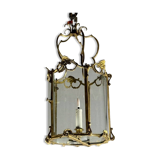 Gilt bronze lantern, original curved glass, circa 1900