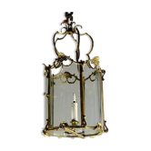 Gilt bronze lantern, original curved glass, circa 1900