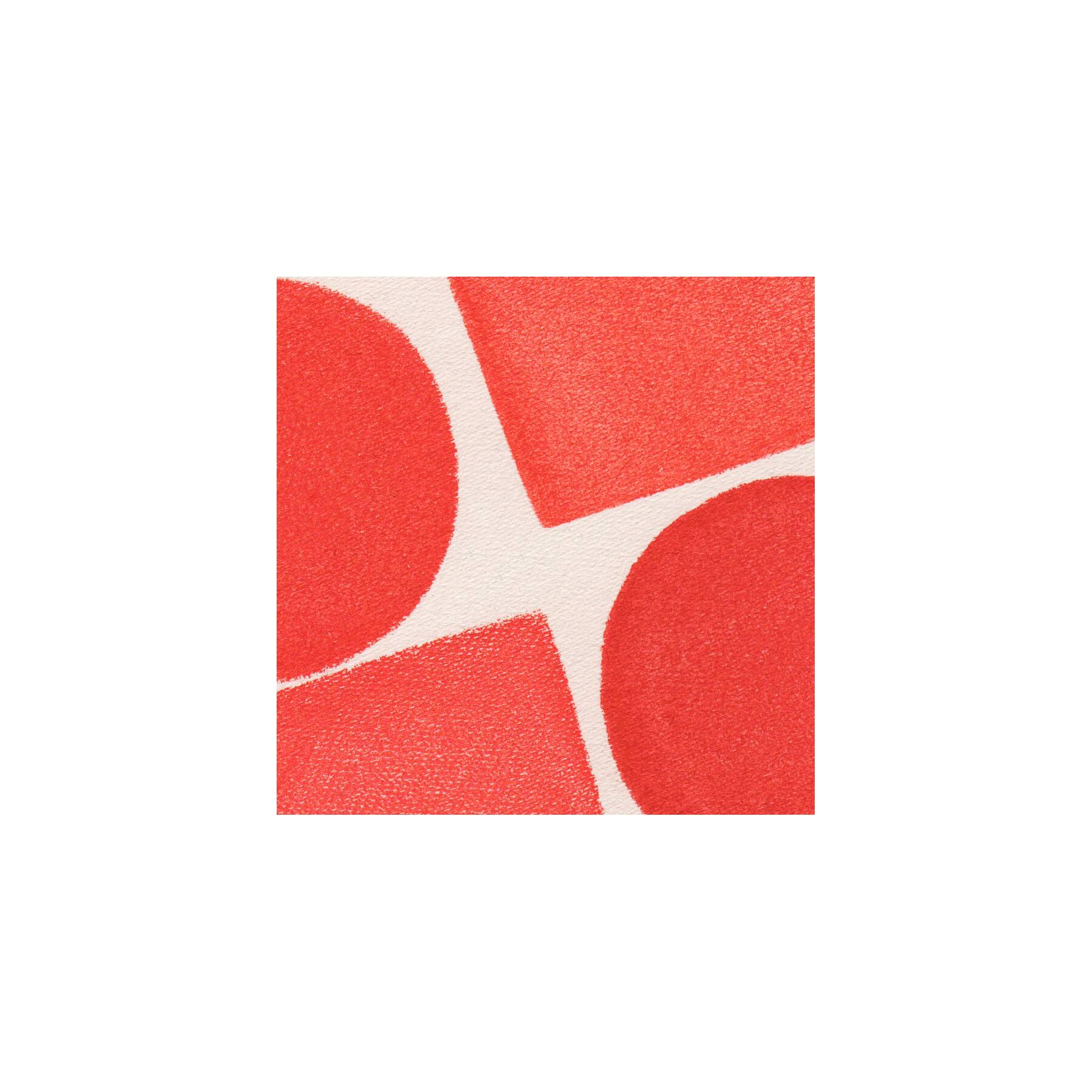 Abstract painting 30x40 geometric illustration in red signed Eawy.