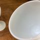 Footed glasses, white opaline chalices