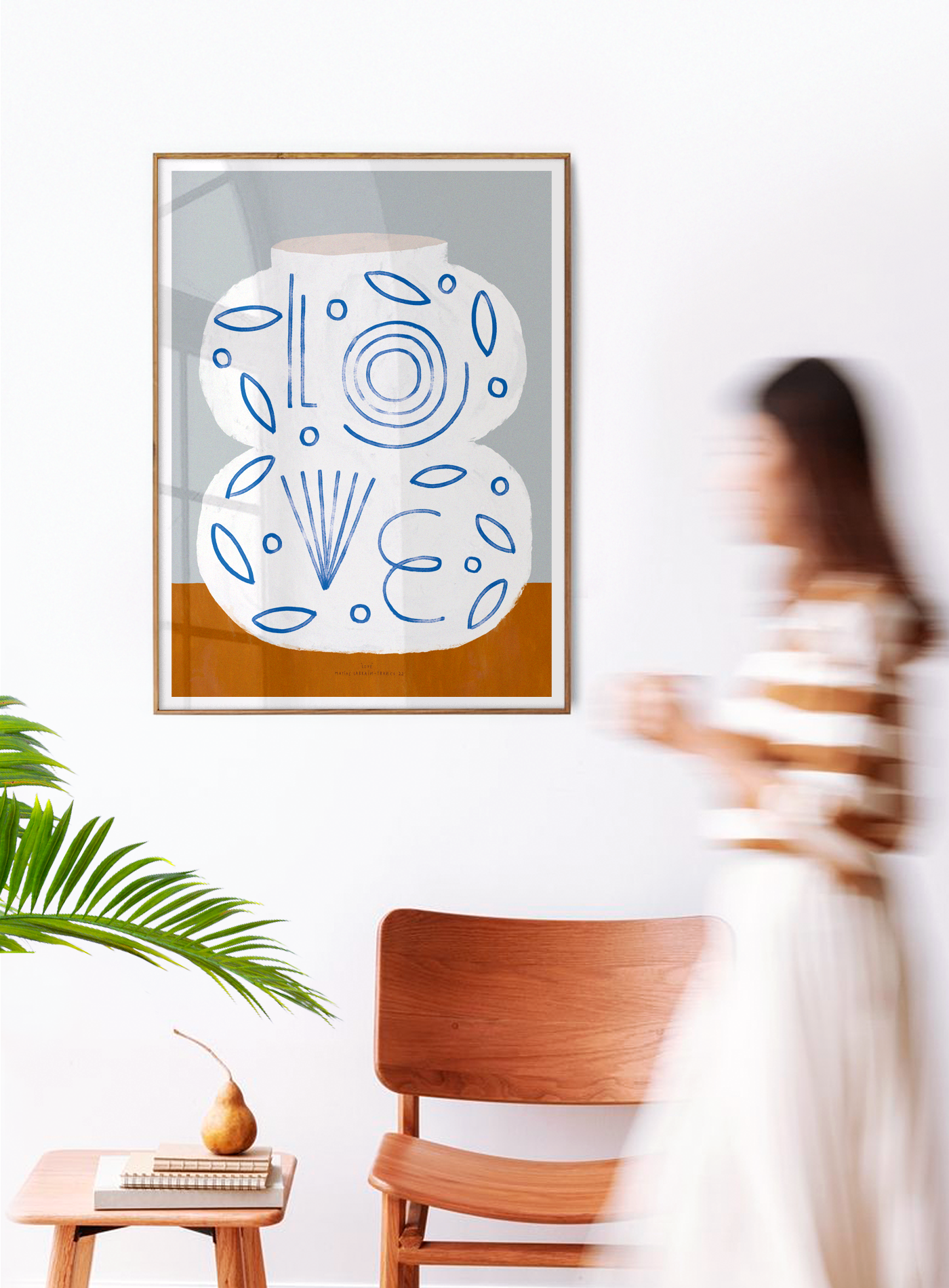 Pop-up Christmas 22 - Wall poster white vase with the word love 50cm*70cm