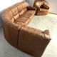Vintage brown leather modular sofa by, 1970s