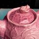 Théière en barbotine rose