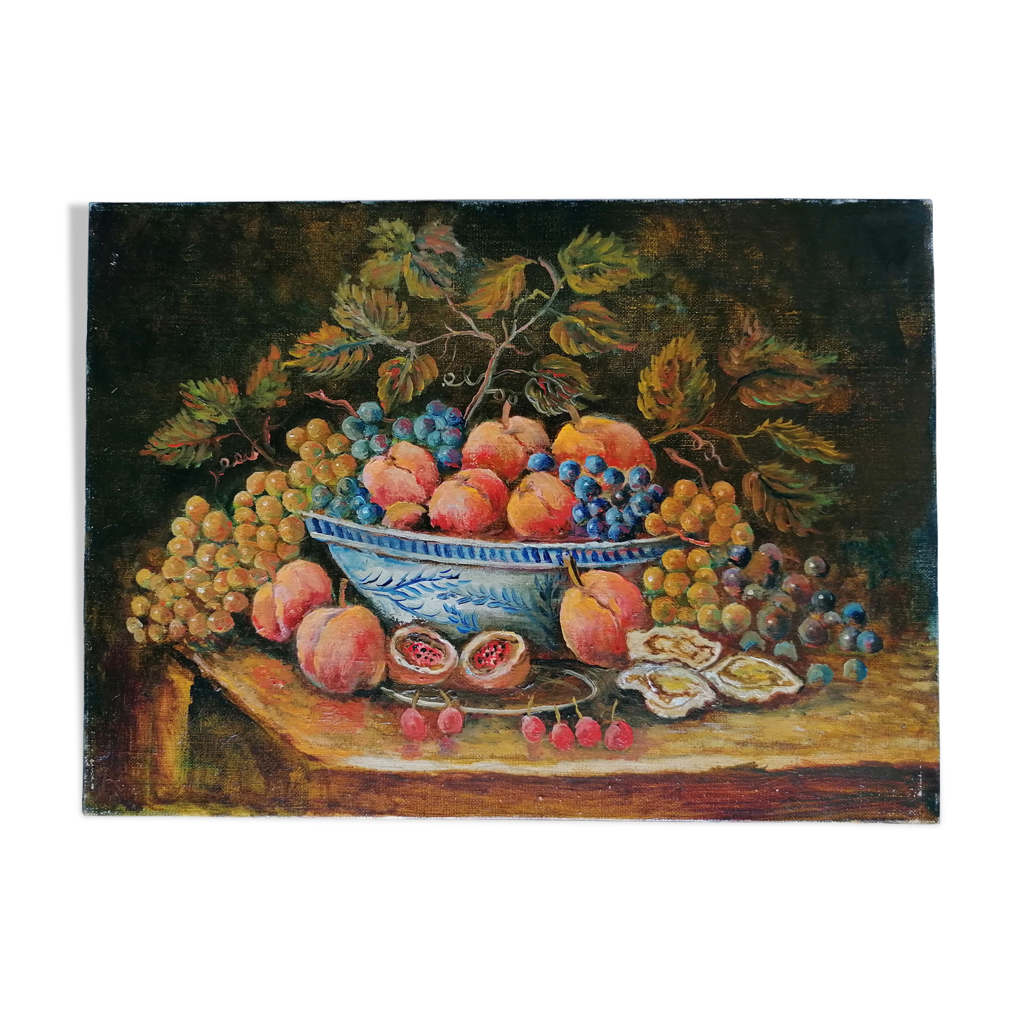 Peinture huile sur toile nature morte