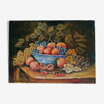 Peinture huile sur toile nature morte