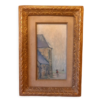 André Hambourg (1909-1999) - Oil on canvas - "Le maudit bout, Honfleur" - Signed lower left