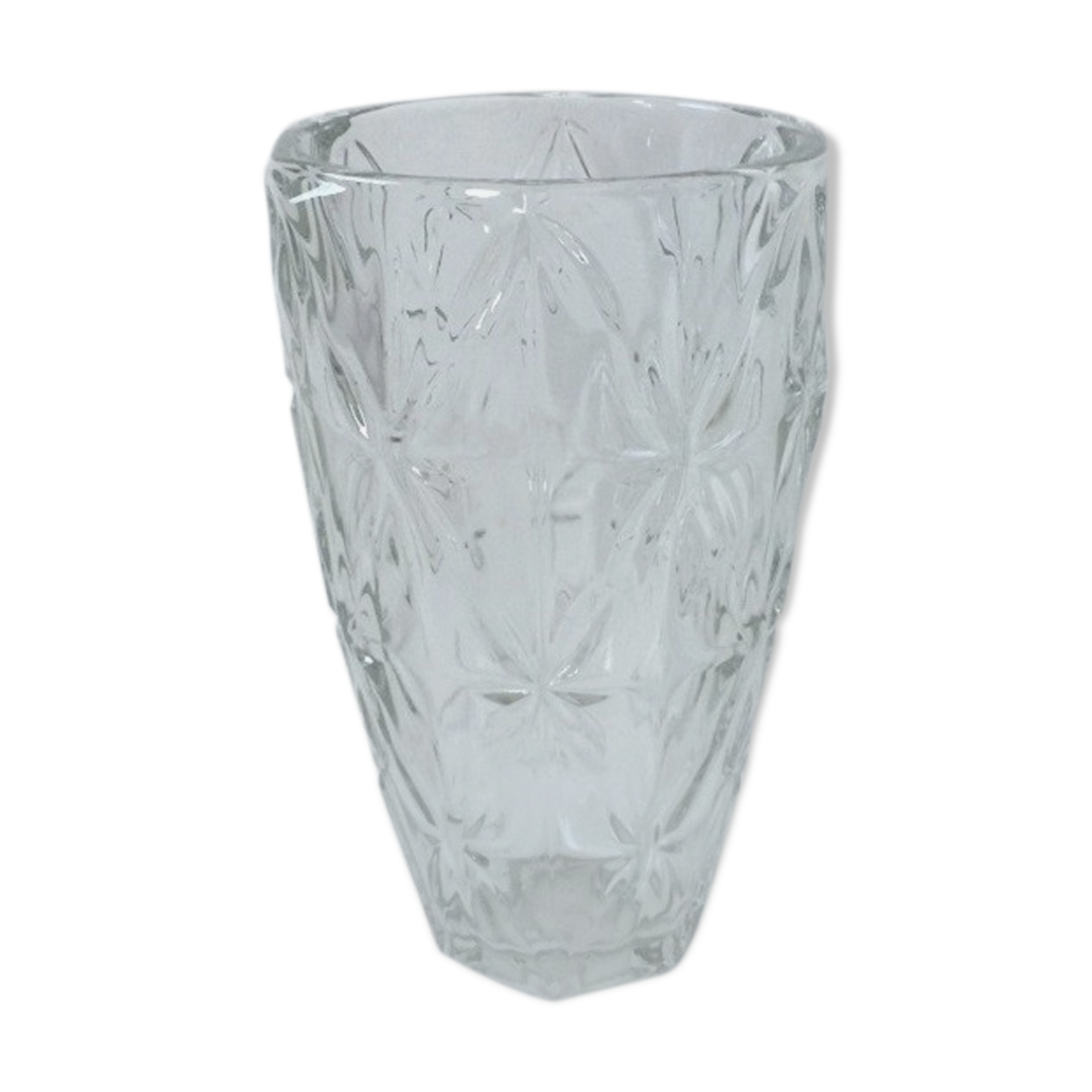 Glass vase patterned vintage flowers 40/50