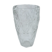 Vase en verre motif fleurs vintage années 40/50