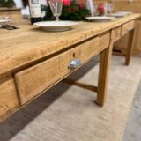 Antique solid oak craft table with drawers