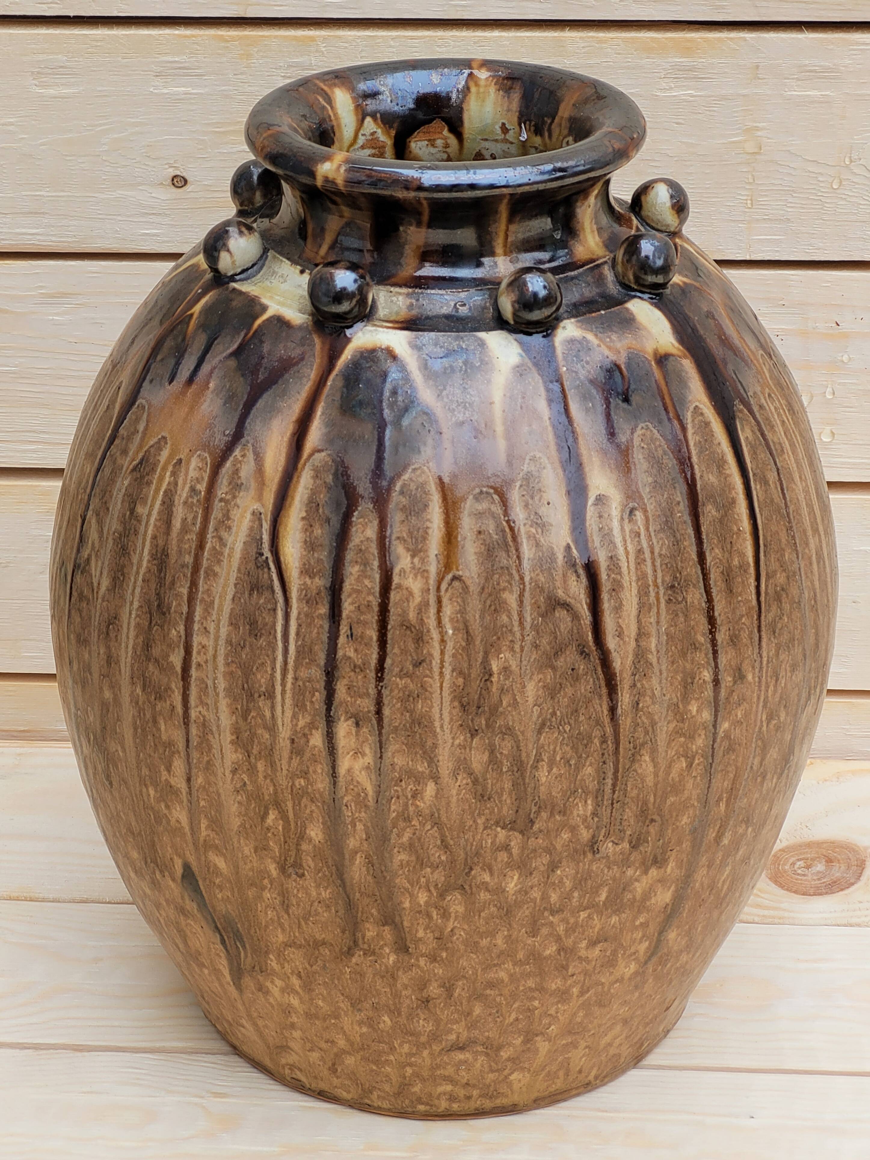 Large enamelled stoneware vase Joseph TALBOT La Borne