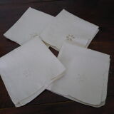 4 napkins, openwork drawing, ecru color