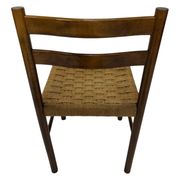 Vintage chair from the 70s minimalist design in wood and paper cord