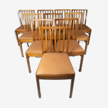 Lot de 10 chaises des années 1940