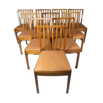 Lot de 10 chaises des années 1940