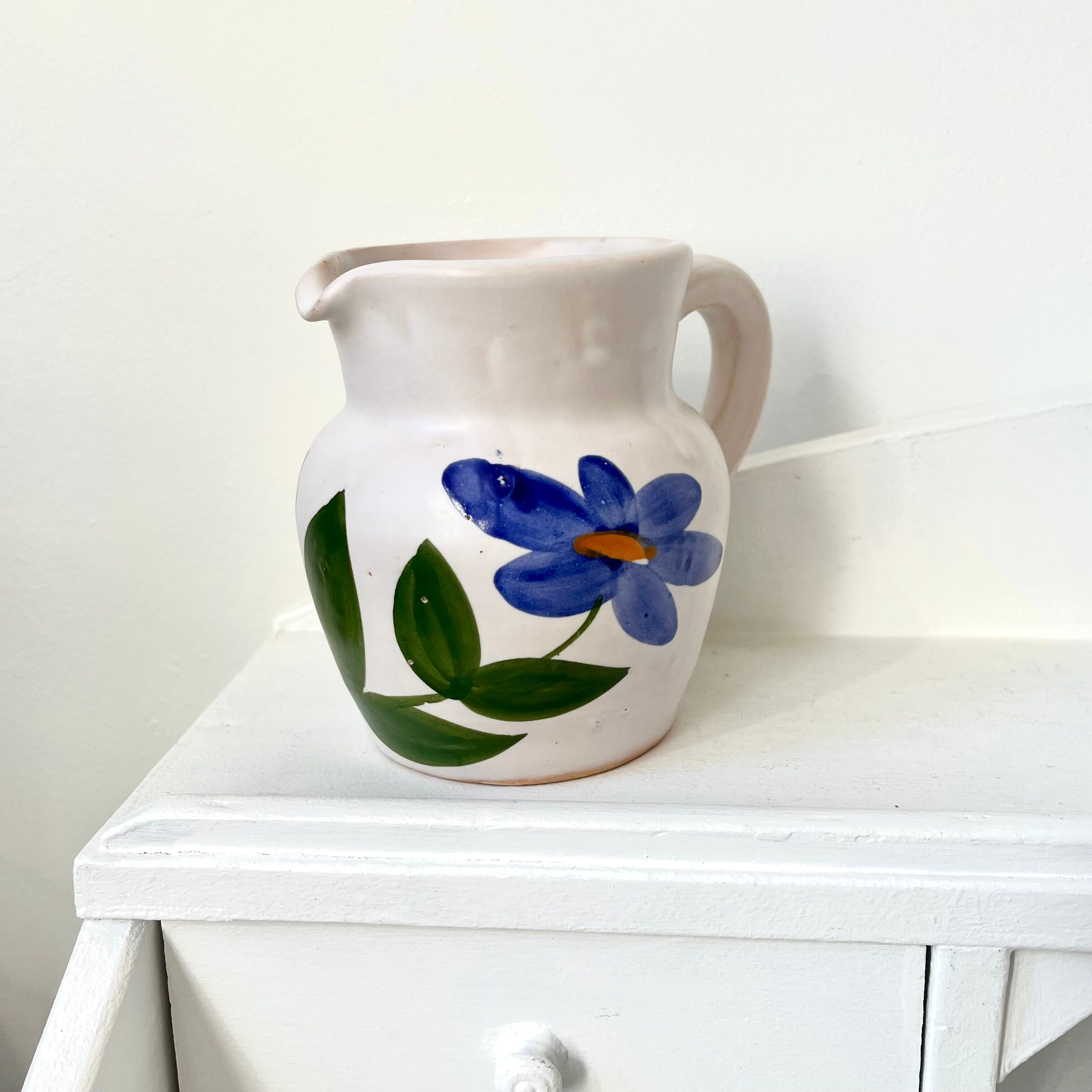 Milk jug vintage flowers