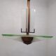 Modernist art deco chandelier/pendant lamp in glass and metal