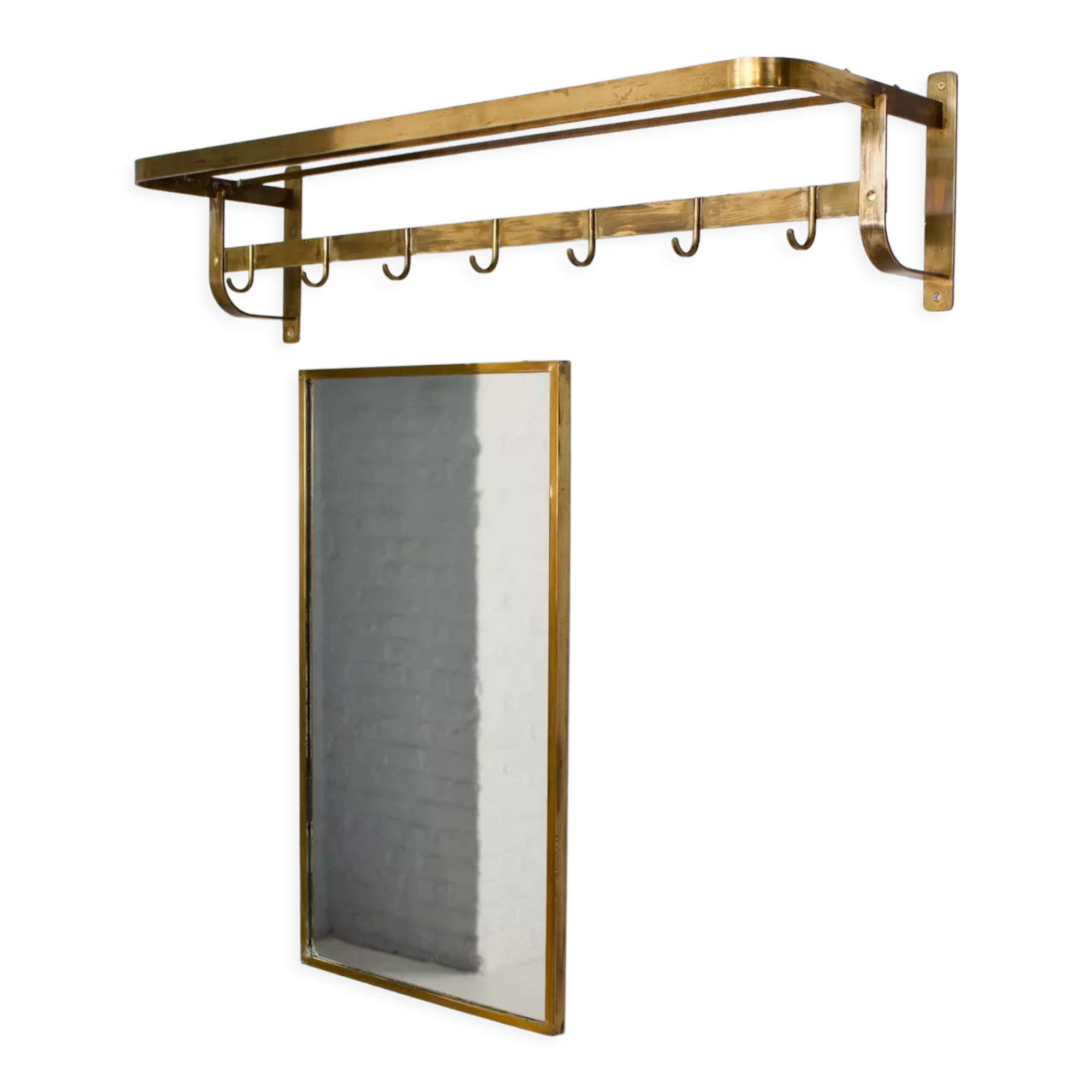 Vereinigte Werkstätten, brass cloakroom and mirror